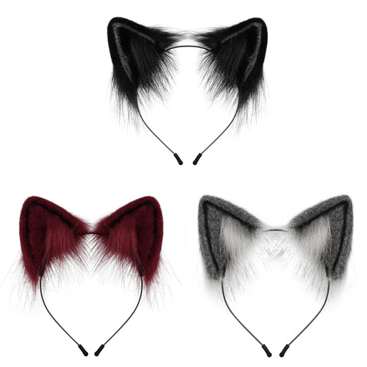 Animal Cat Ears Headband Faux Fur Cosplay Costumes Cute Hair Accessories for Daily Wear Parties