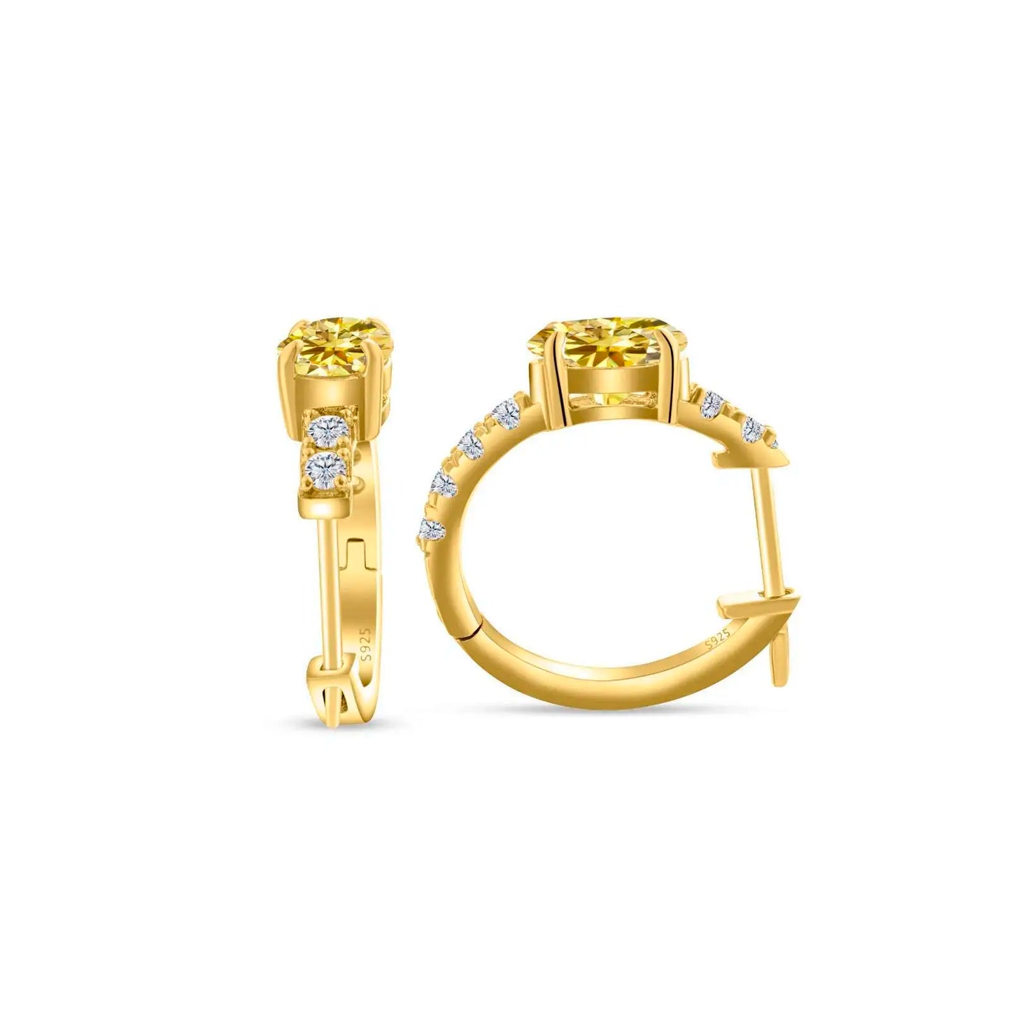 D Color 1ct Moissanite Oval Hoop Earrings – S925 Sterling Silver, VVS1, Excellent Cut