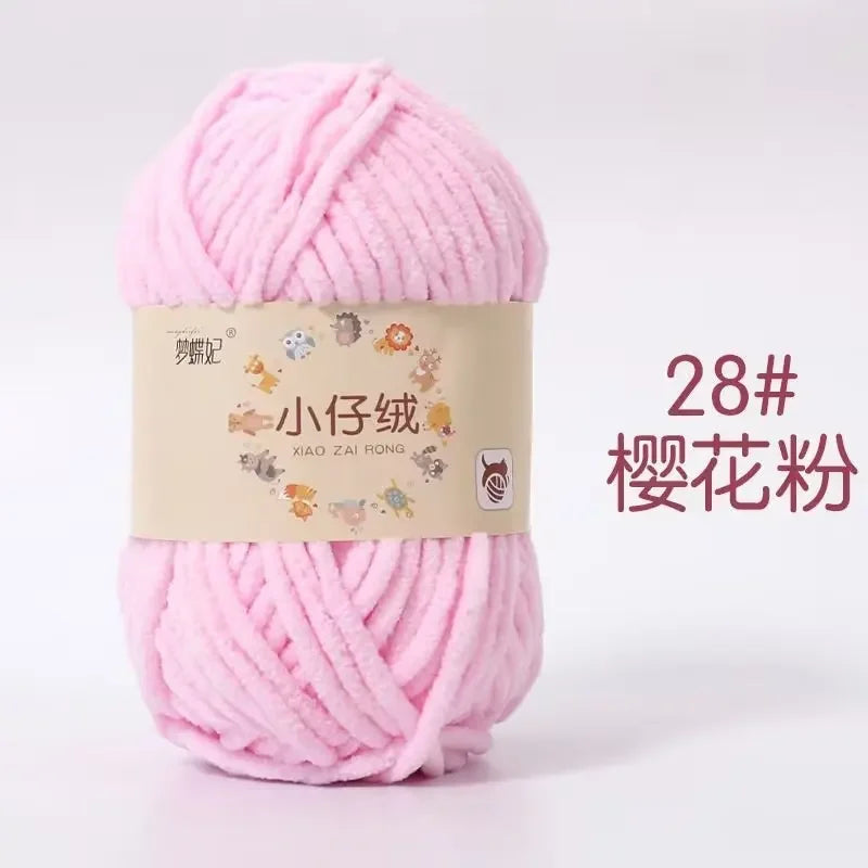 50g Thick Velvet Yarn, Handmade DIY Knitting Yarn, Wool Thread, Baby Scarf and Hat, Soft Chenille Yarn for Knitting