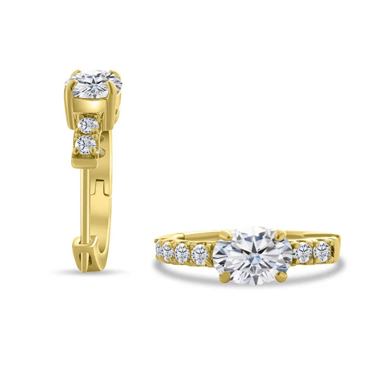 D Color 1ct Moissanite Oval Hoop Earrings – S925 Sterling Silver, VVS1, Excellent Cut