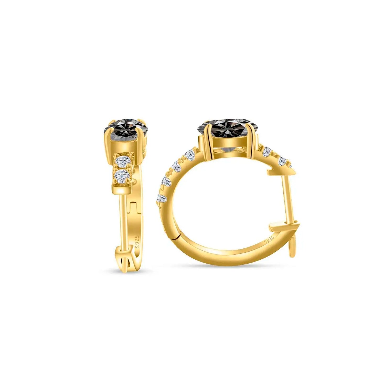 D Color 1ct Moissanite Oval Hoop Earrings – S925 Sterling Silver, VVS1, Excellent Cut