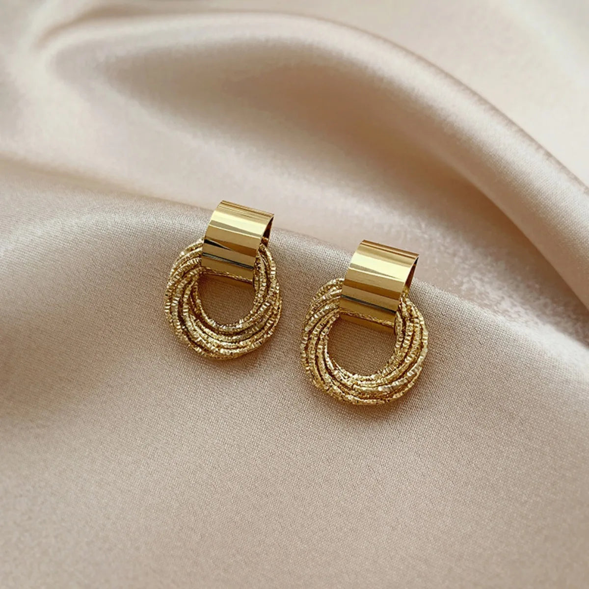 Layered Hoop Drop Earrings – Women’s Fashion Metal Jewelry