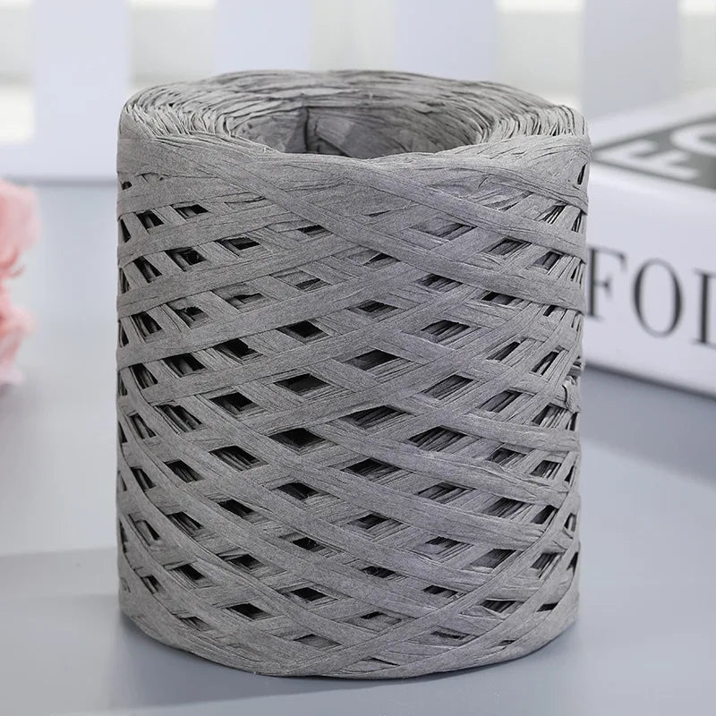 200M Natural Raffia Straw Yarn For Knitting Crocheting Paper Threads DIY Handmade Summer Sunhat Beach Bag Freeshipping