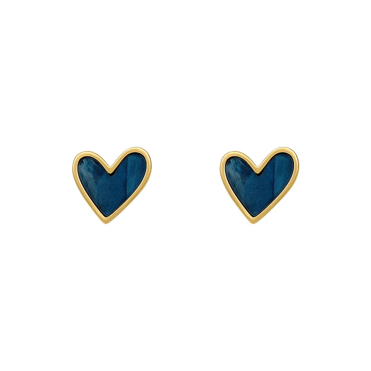 New Korean Sweet Cute Heart Stud Earrings for Women Girl Fashion Blue Glaze Aesthetic Geometric Earrings Minimalist Jewelry Gift