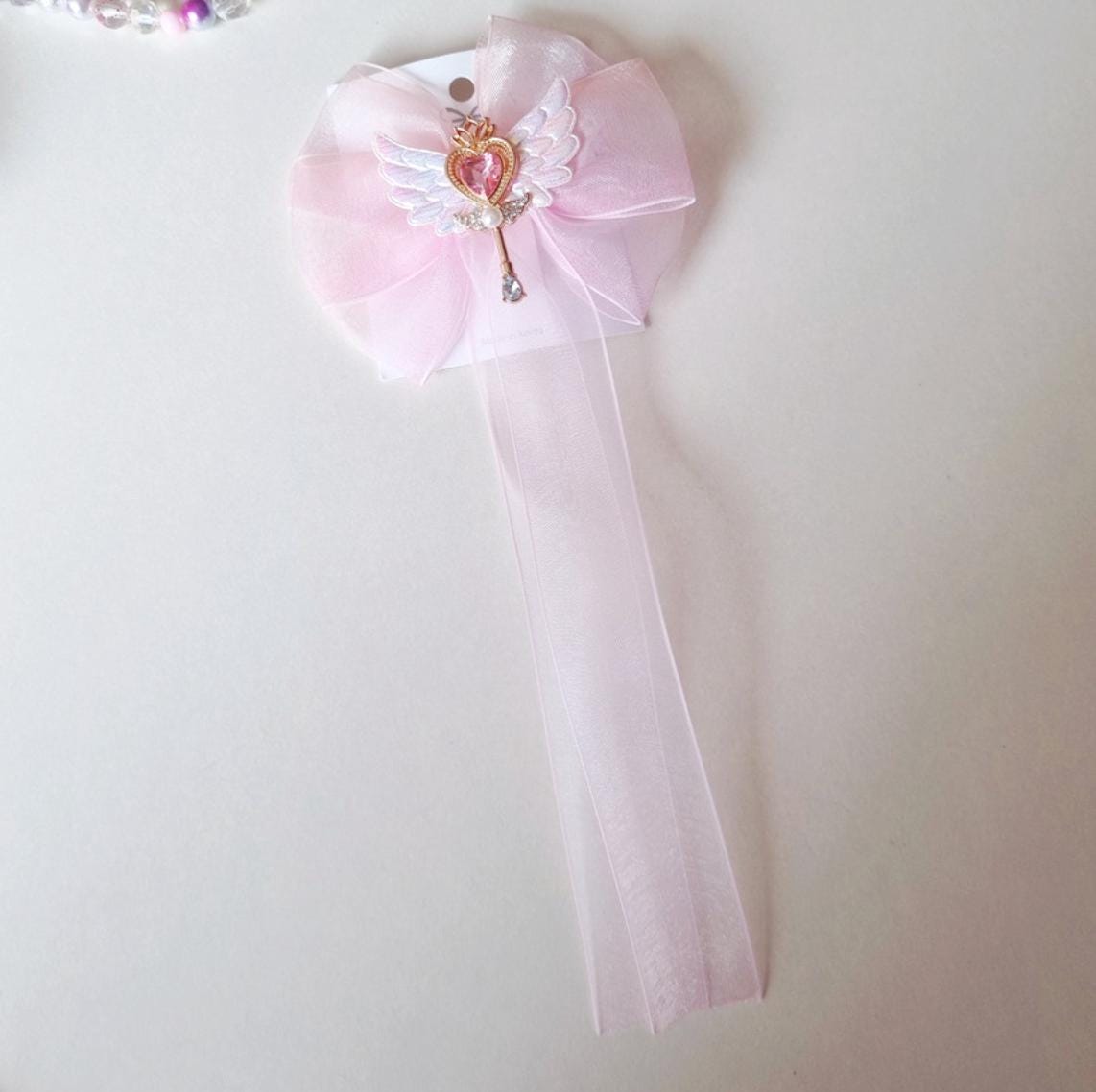 Handmade Gradient Chiffon Ribbon Bow Hairpin Photoshoot Prop Halloween Princess Formal Event Hair Clip Birthday Gift Niece [with Pinkluvme]