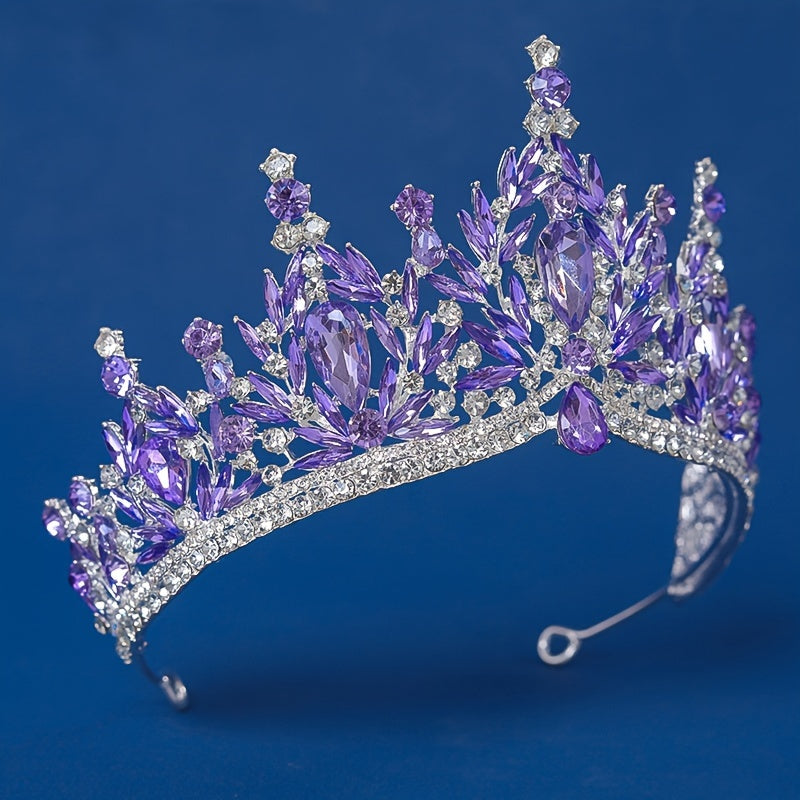 Rhinestone Baroque Tiara – Elegant Vintage Style Bridal Wedding Crown