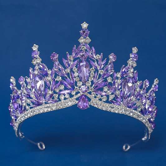 Rhinestone Baroque Tiara – Elegant Vintage Style Bridal Wedding Crown