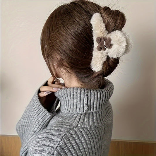 1/2/3pcs Plush Cute Bear Hair Clip Headwear Hair Accessories For Girls