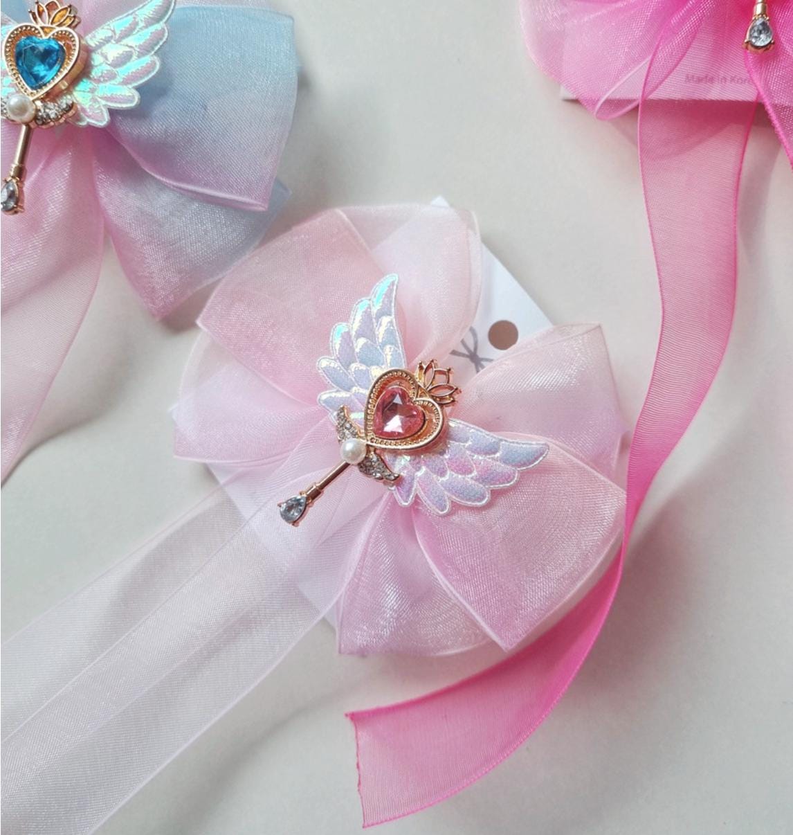 Handmade Gradient Chiffon Ribbon Bow Hairpin Photoshoot Prop Halloween Princess Formal Event Hair Clip Birthday Gift Niece [with Pinkluvme]