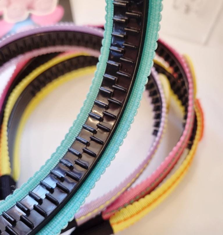 Vivid Pastel Smiley Headband Blue pink yellow lavender