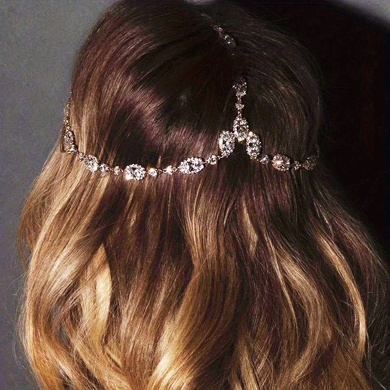 Bridal Crystal Head Chain – Fashion Zinc Alloy Wedding Hair Jewelry