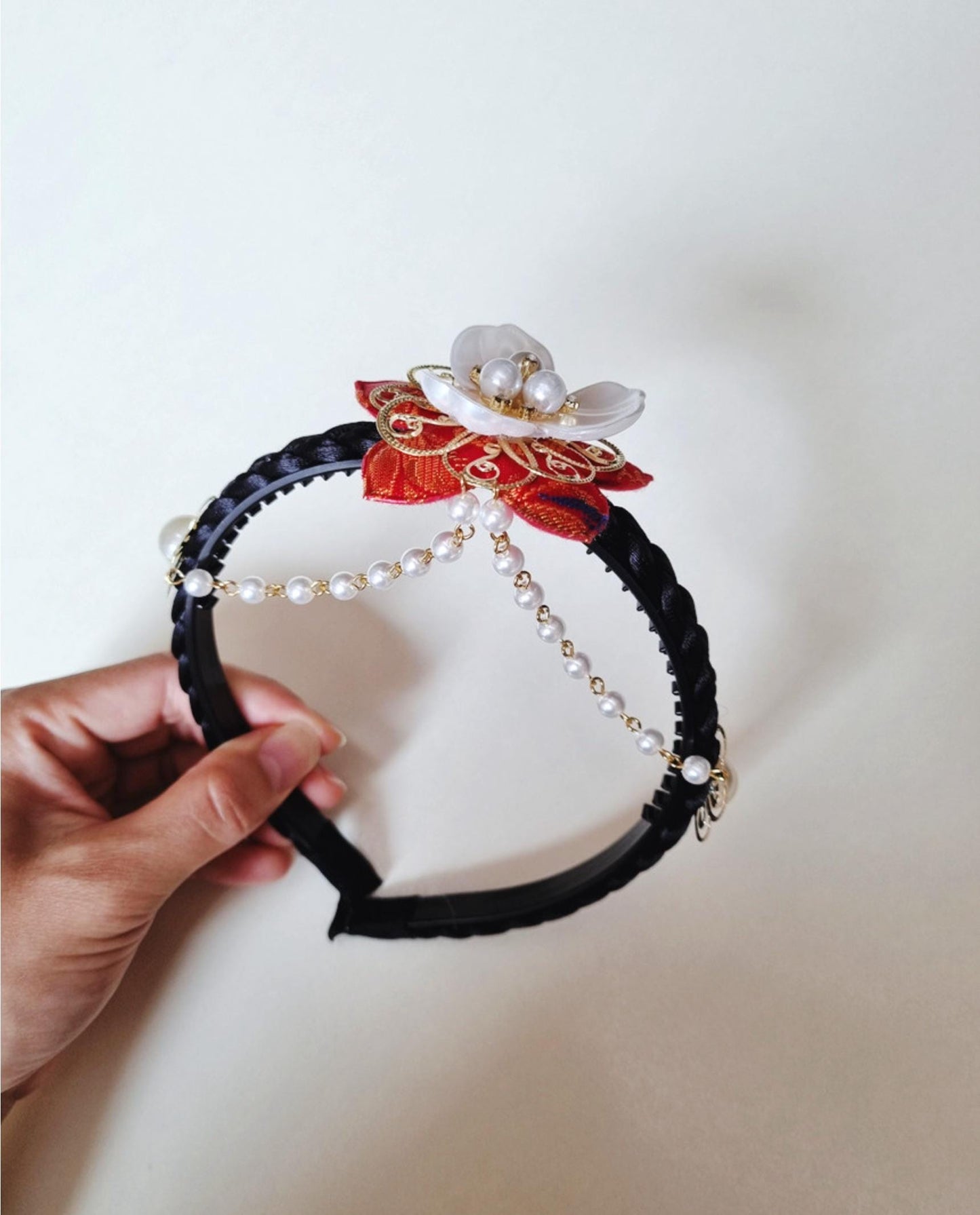 Pearl Style Baessi Gache Hairband Traditional Korean Princess Style Handmade K beauty Korean fashion hanbok chuseok seollal [with Pinkluvme]