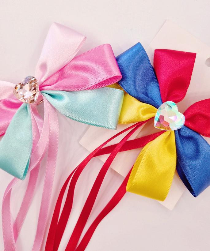 Girl Bow Hair Pin Girl Bow Hair Clip Snow White Hair Pin Long Tail Ribbon Bow Hair Clip Girl Bow Ribbon [with Pinkluvme]