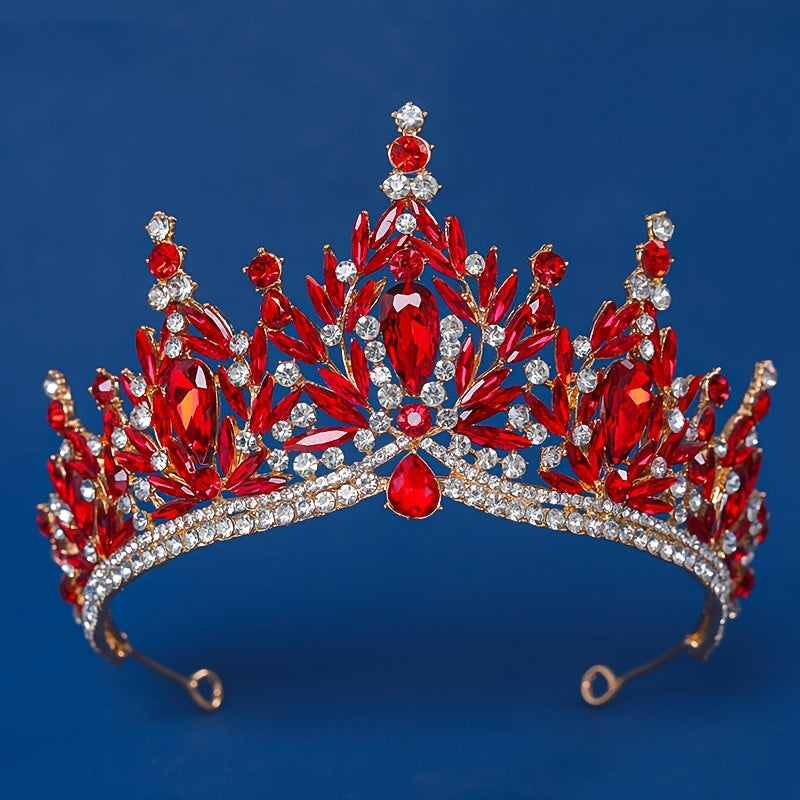 Rhinestone Baroque Tiara – Elegant Vintage Style Bridal Wedding Crown