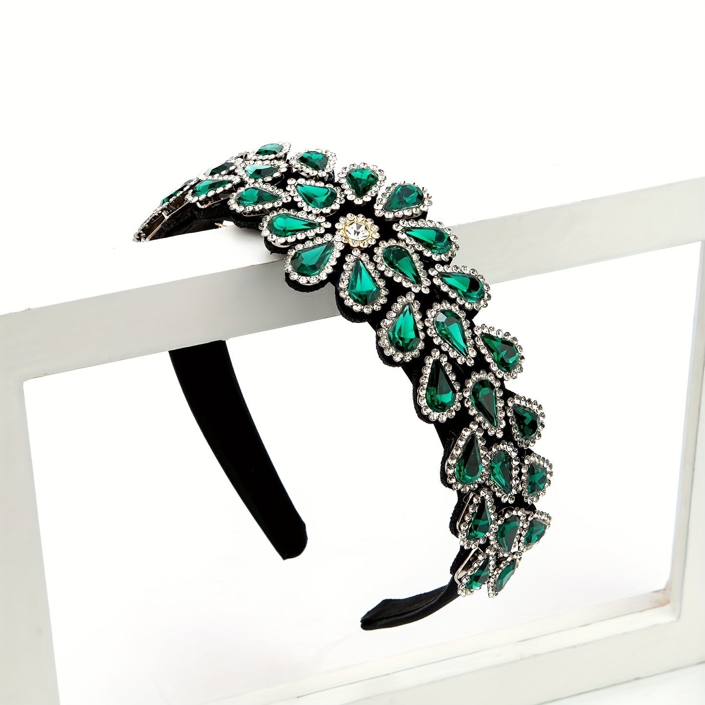 Crystal Rhinestone Handmade Headband Female Baroque Retro Wide-Brimmed Headband Hair Accessories