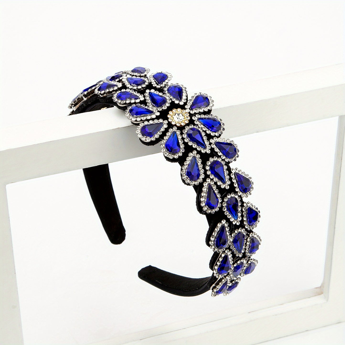 Crystal Rhinestone Handmade Headband Female Baroque Retro Wide-Brimmed Headband Hair Accessories