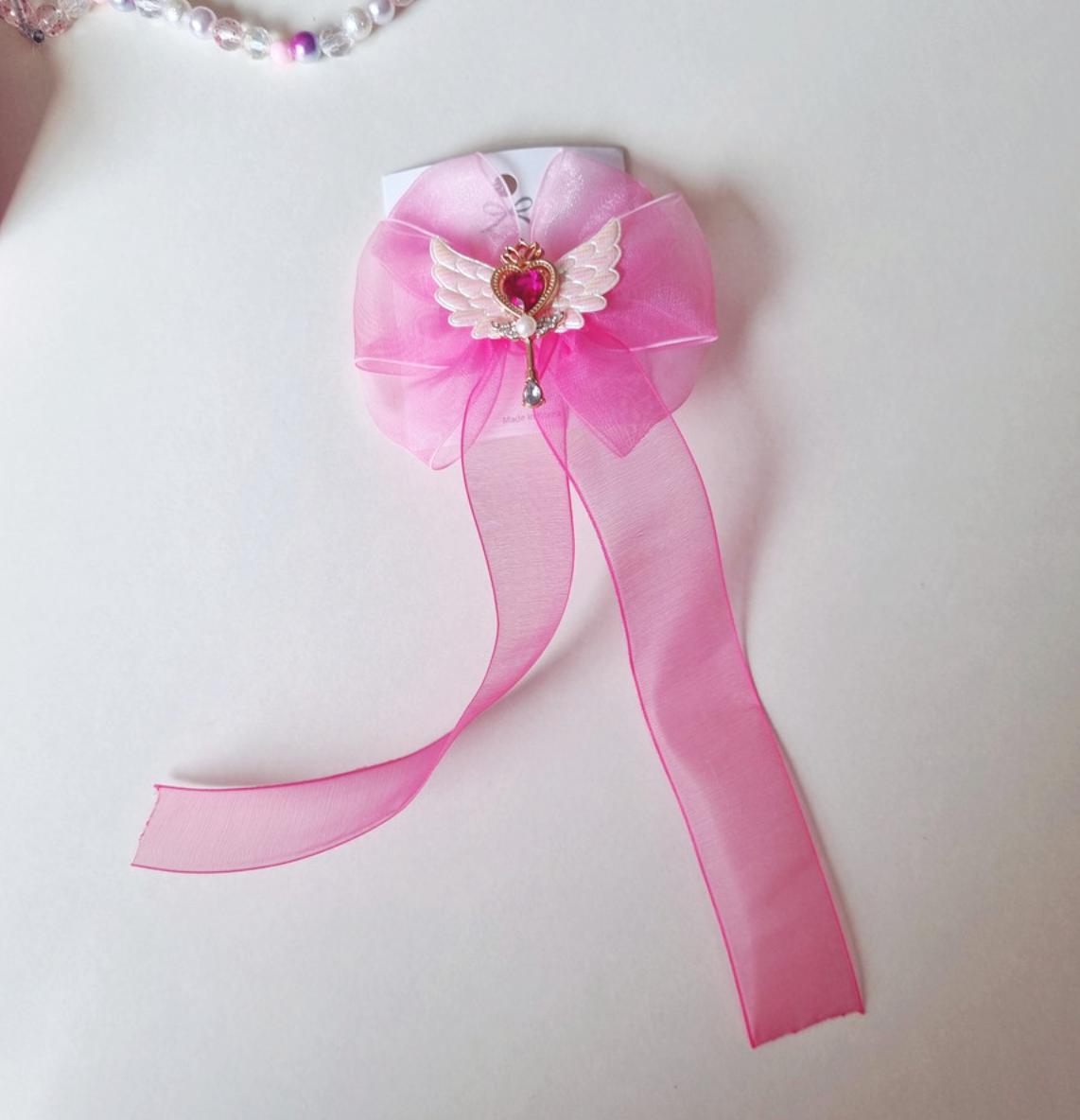 Handmade Gradient Chiffon Ribbon Bow Hairpin Photoshoot Prop Halloween Princess Formal Event Hair Clip Birthday Gift Niece [with Pinkluvme]