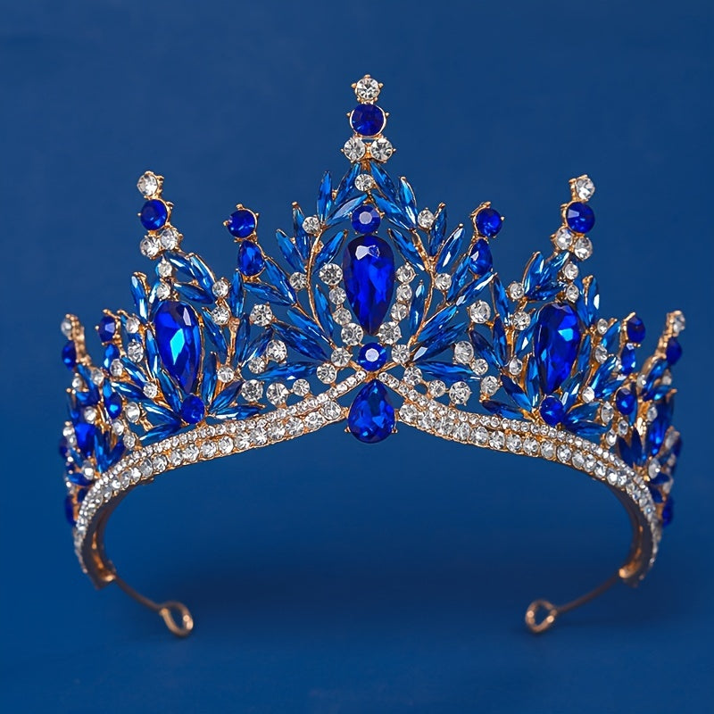 Rhinestone Baroque Tiara – Elegant Vintage Style Bridal Wedding Crown