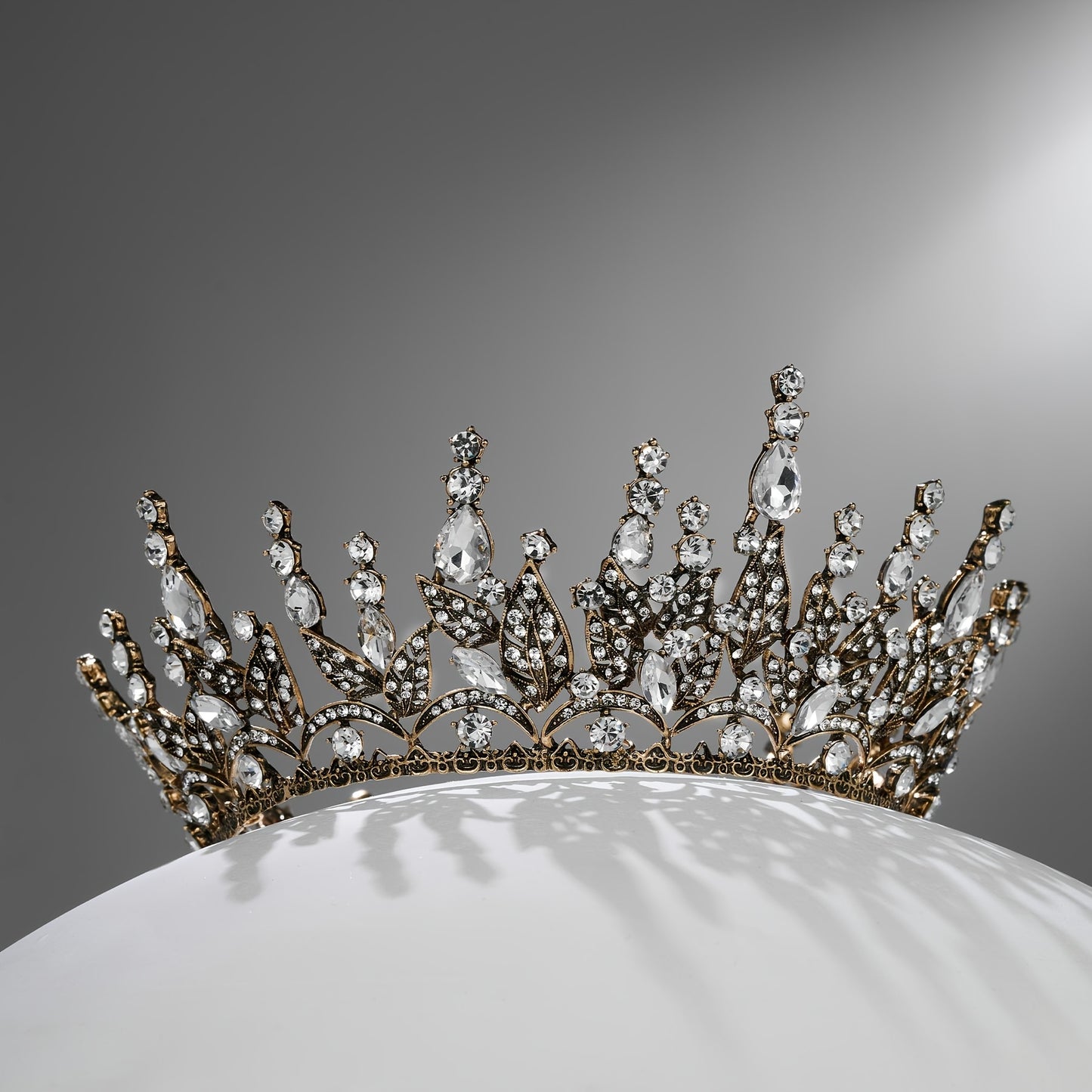 SWEETV Queen Crown For Women, Wedding Crown For Bride, Gothic Tiara Headpiece, Rhinestone Decor Hair Accessories For Birthday Cosplay Party Prom