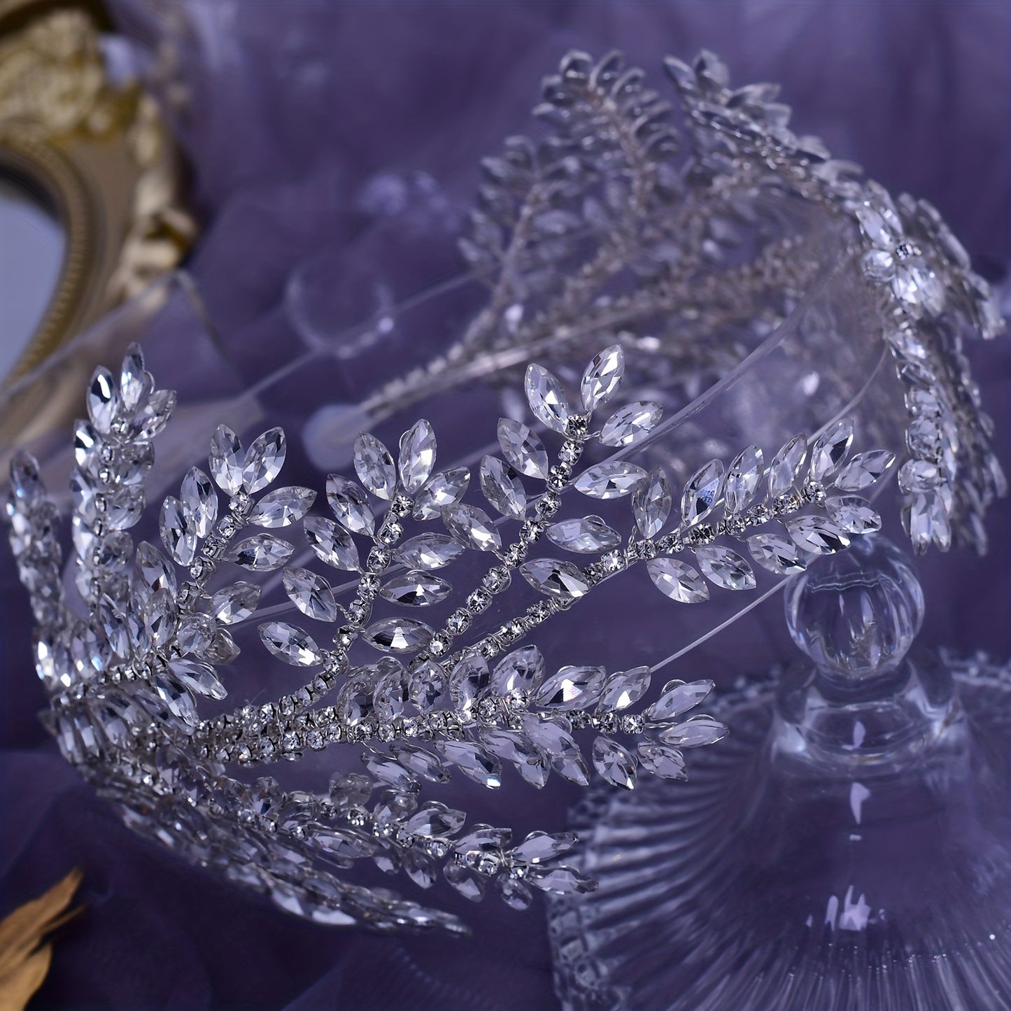 1PC Handmade Bride Wedding Crown Headwear Dresses Inlaid With Noble Rhinestone Hair Hoops Wedding Hair Accessories Bridal Headwear Rhinestone Ladies Headband