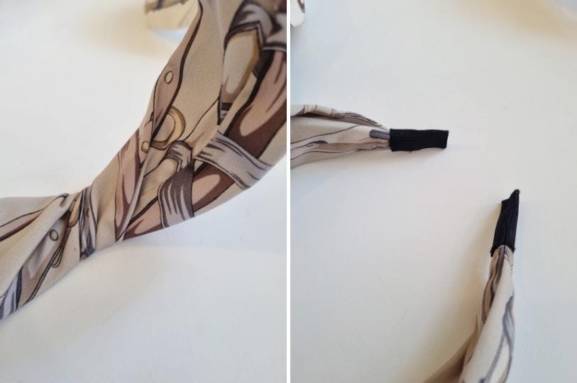 Wide Scarf Twist Bandana Style Headband - Chain & Belt Pattern Made in Korea [with Pinkluvme]