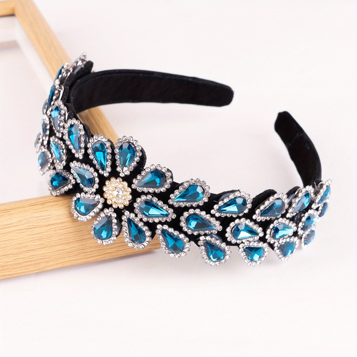Crystal Rhinestone Handmade Headband Female Baroque Retro Wide-Brimmed Headband Hair Accessories