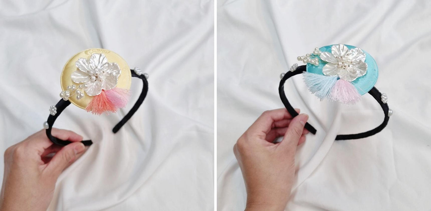 Mother-of-Pearl Style Blossom Hanbok Headband Korean traditional chuseok seollal Kpop photoshoot doljanchi newborn birthday [with Pinkluvme]