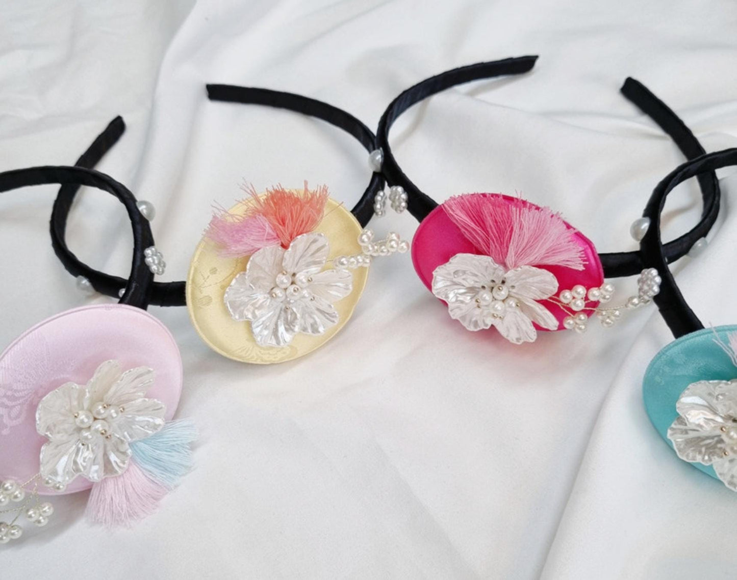 Mother-of-Pearl Style Blossom Hanbok Headband Korean traditional chuseok seollal Kpop photoshoot doljanchi newborn birthday [with Pinkluvme]