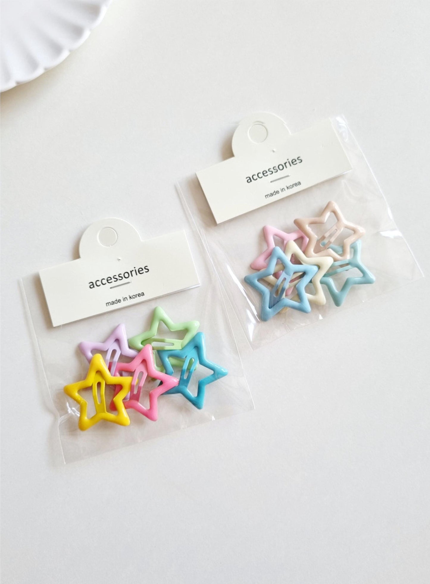 Starburst Hair Clip Set of 5 • Rainbow / Pastel / Monotone Matte / Monotone Glossy Made in South Korea Girl Daily Snap Clip [with Pinkluvme]