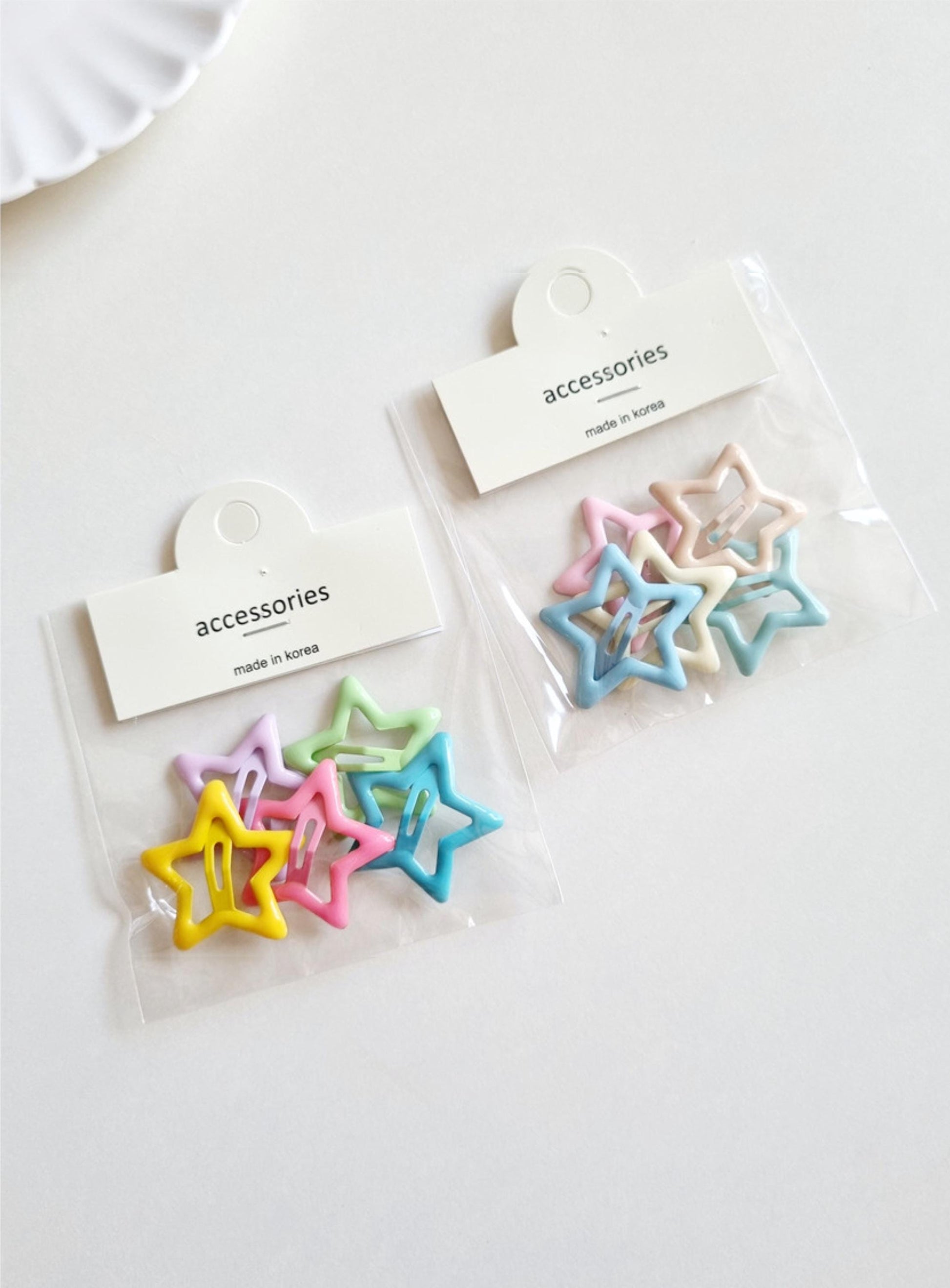 Starburst Hair Clip Set of 5 • Rainbow / Pastel / Monotone Matte / Monotone Glossy Made in South Korea Girl Daily Snap Clip [with Pinkluvme]