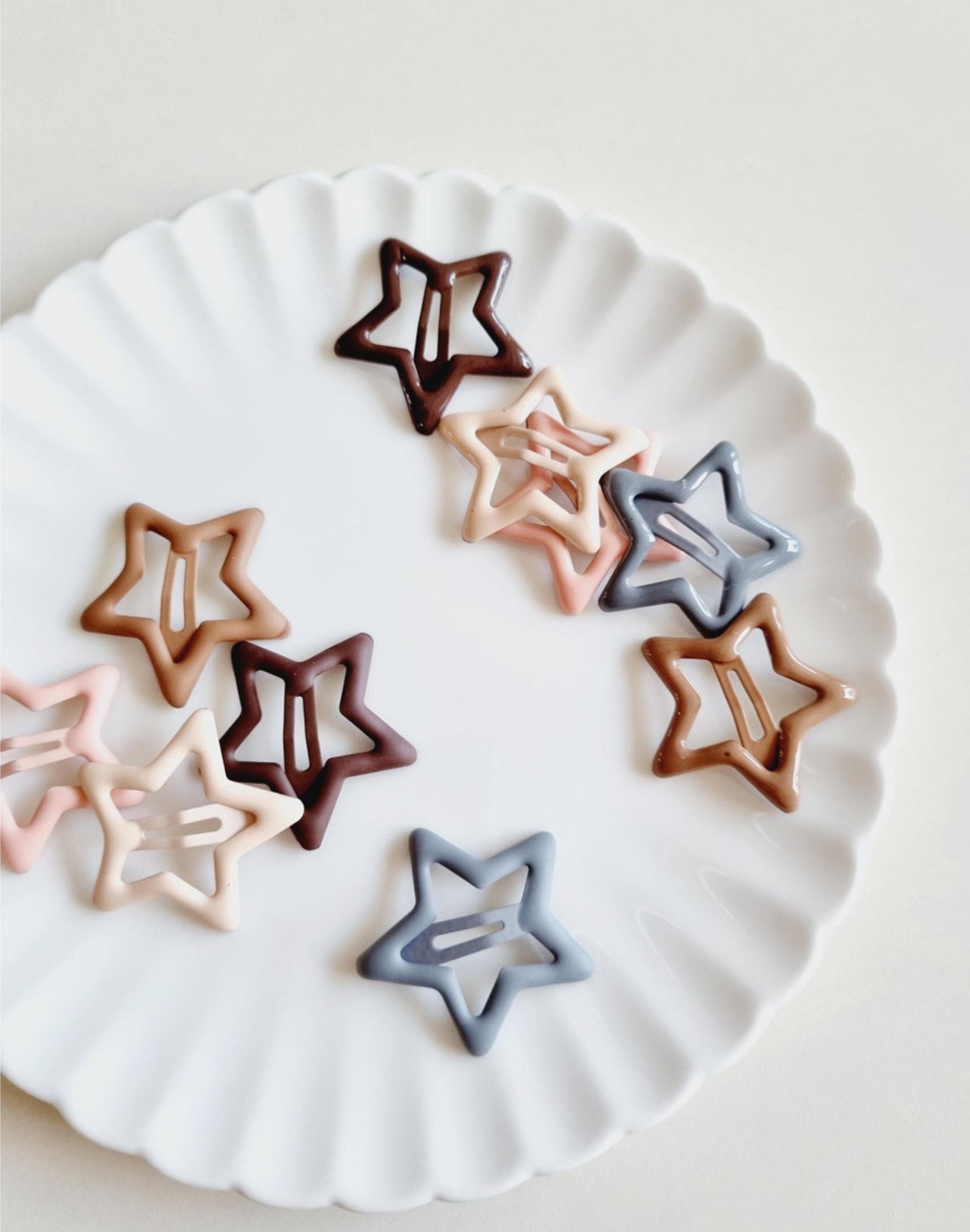 Starburst Hair Clip Set of 5 • Rainbow / Pastel / Monotone Matte / Monotone Glossy Made in South Korea Girl Daily Snap Clip [with Pinkluvme]