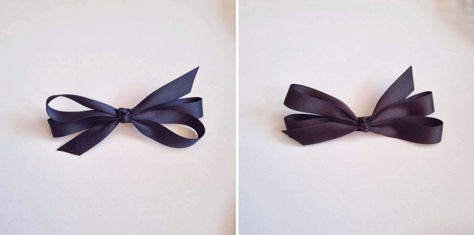 Classic Satin Bow Hair Barrette Medium & Large Sizes available in 6 colors Handmade in Korea 15 yrs experience mom and girl [with Pinkluvme]
