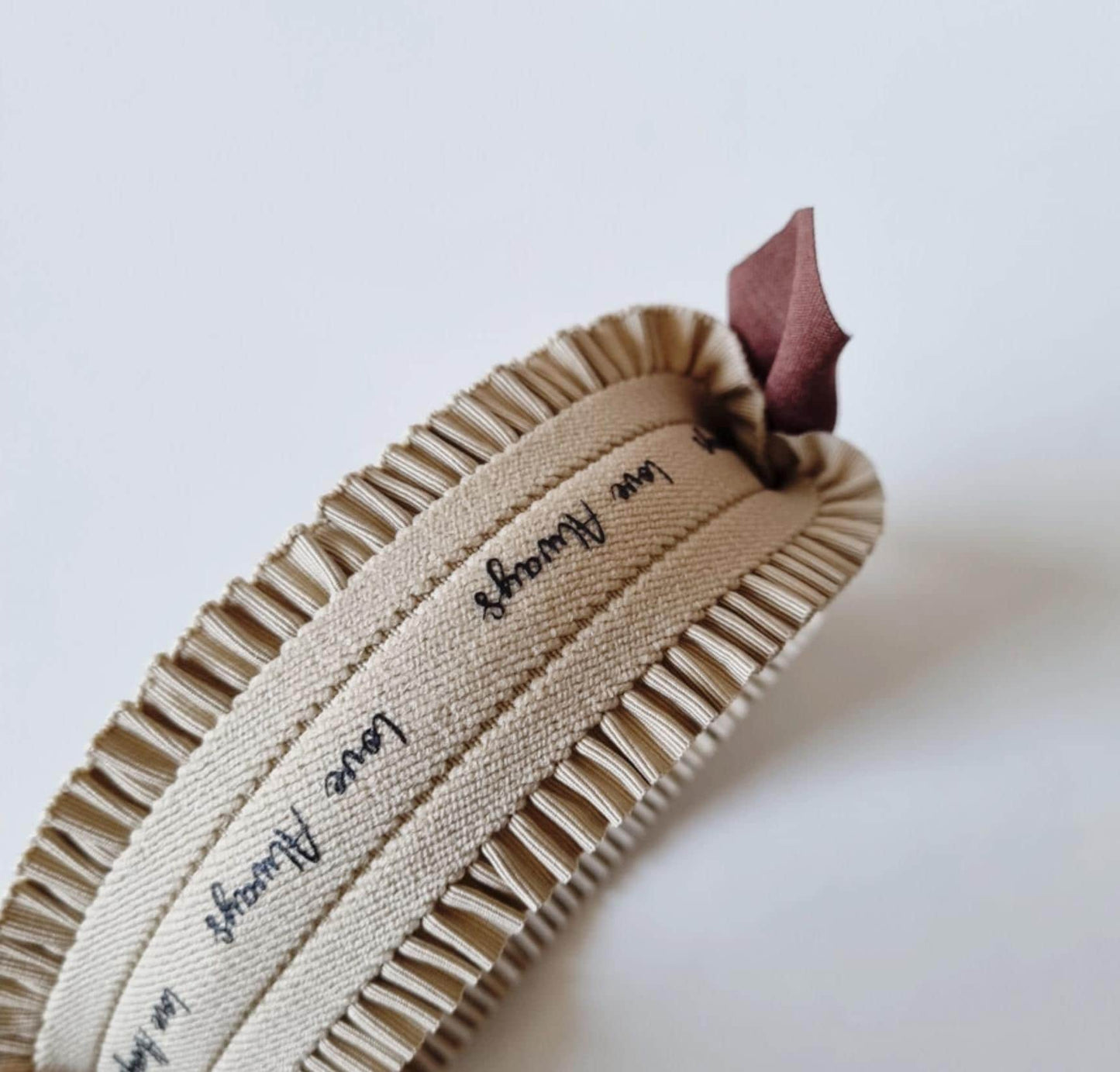 Ruffle Scarf Bow Headband – Detachable Ribbon Hairband girl daily school hairband with lettering mom and daughter style [with Pinkluvme]