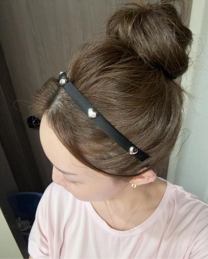 Minimalist Silver Heart Accent Headband Black, Pink, White, Blue | Simple Elegant Hair Accessory Korean handmade Kpop idol [with Pinkluvme]