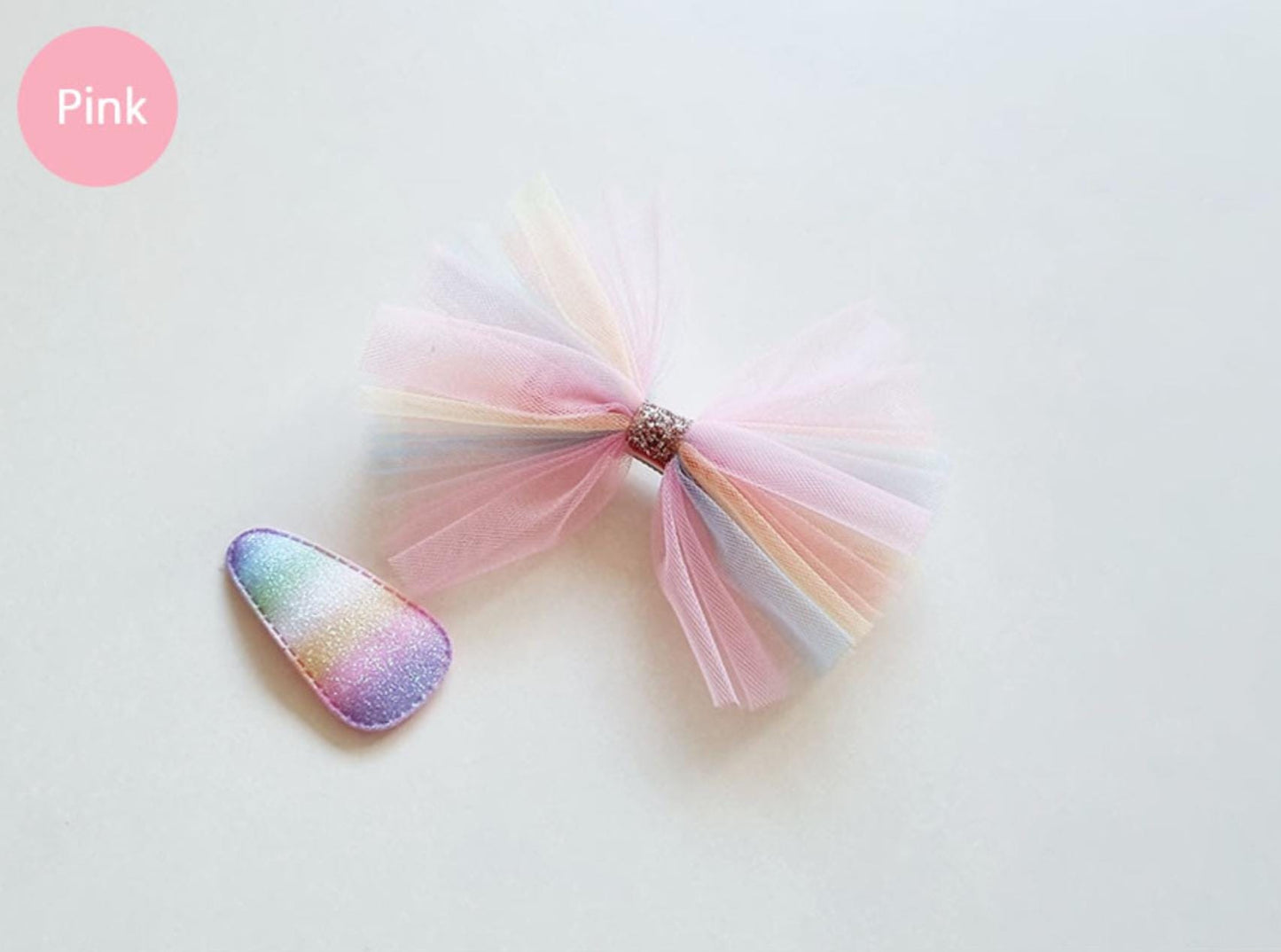 Pastel Dream Chiffon Ribbon Hair Clip Set free random rainbow snap clip Korean handmade Kpop idol birthday party princess [with Pinkluvme]