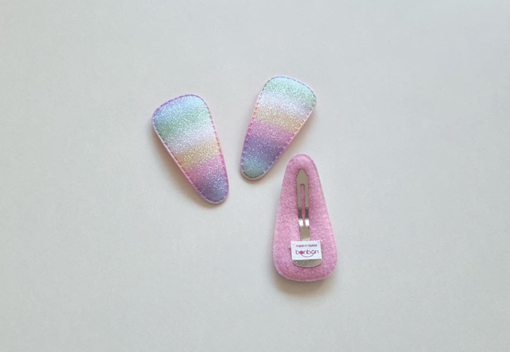 Pastel Dream Chiffon Ribbon Hair Clip Set free random rainbow snap clip Korean handmade Kpop idol birthday party princess [with Pinkluvme]