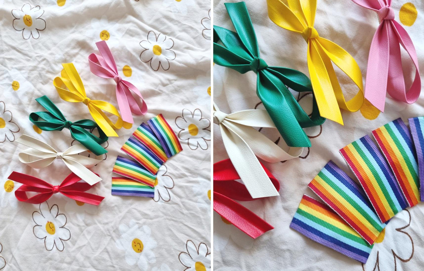 Poppy Color Classic Twisted Layered Bow Clip free rainbow snap clip hypoallergenic nickel free baby safe faux leather strip [with Pinkluvme]