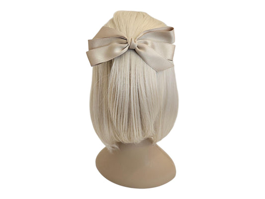 Classic Satin Bow Hair Barrette Medium & Large Sizes available in 6 colors Handmade in Korea 15 yrs experience mom and girl [with Pinkluvme]