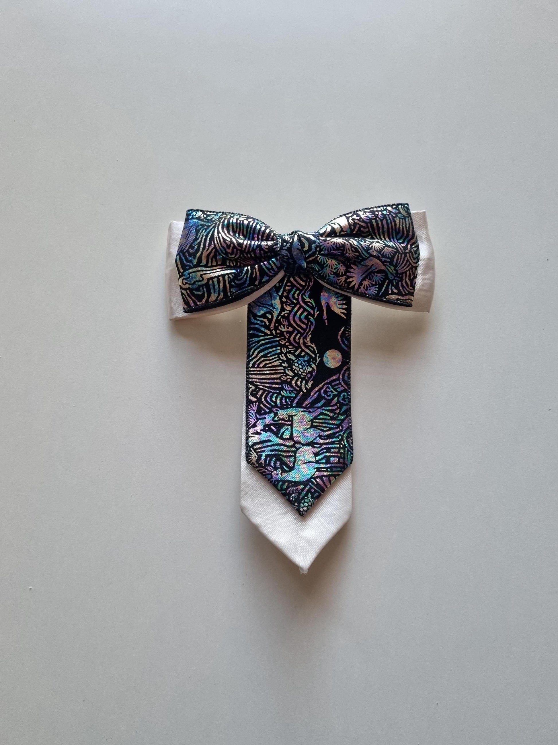 Korean Mother-of-Pearl Print Bow Daenggi Hair Clip white pink red yellow navy Kpop idol style chuseok seollal traditional [with Pinkluvme]