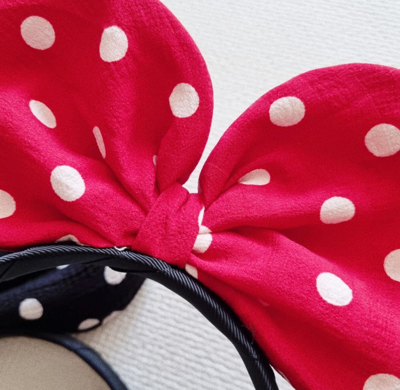 Polka Dot Party Bow Headband Handmade with Gem amusement park hairband theme park minnie snow white princess halloween hair [with Pinkluvme]