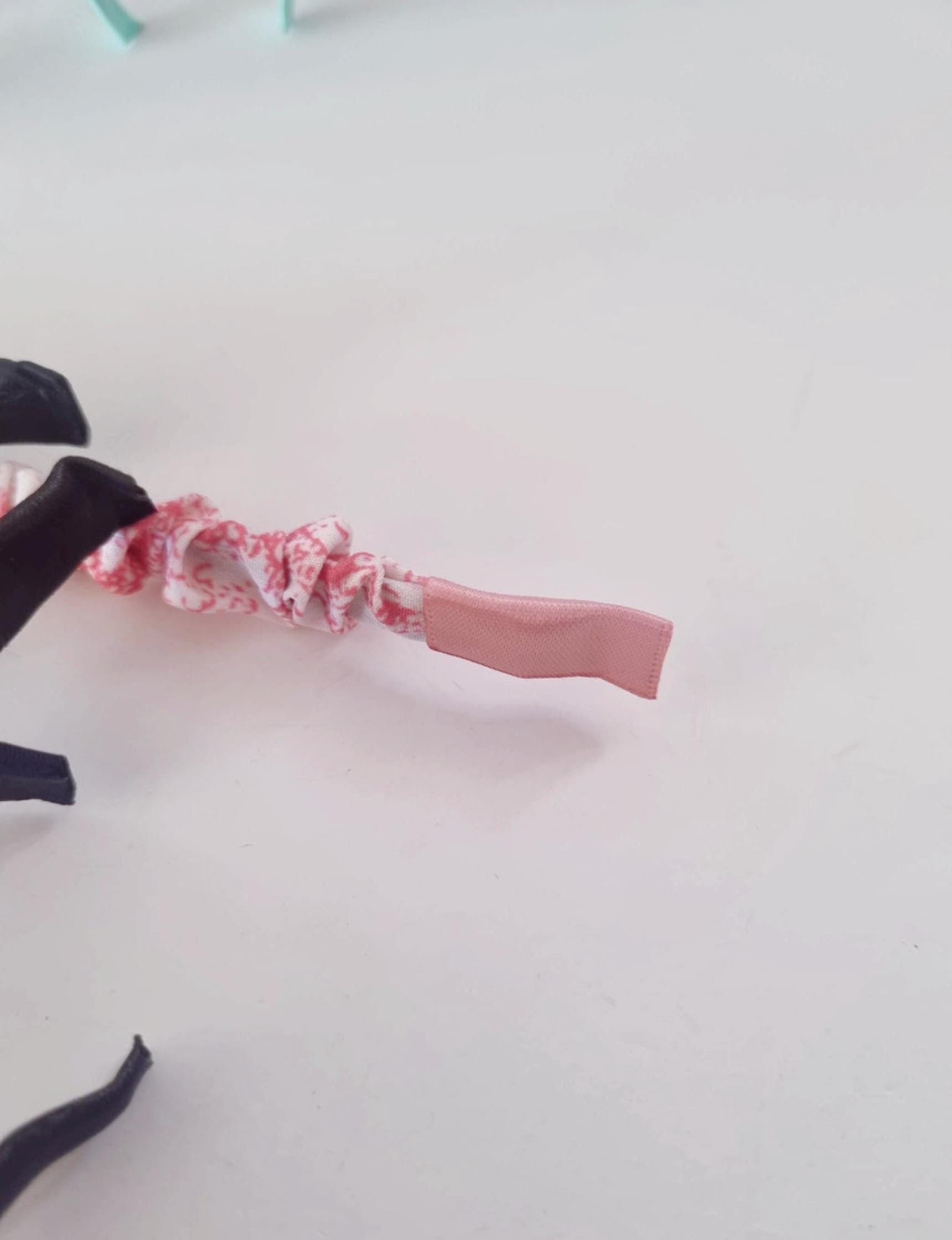 Thin Ruched Fabric Headband Pastel Paisley Pattern daily ootd mother and daughter classy summer spring wrinkled handmade [with Pinkluvme]