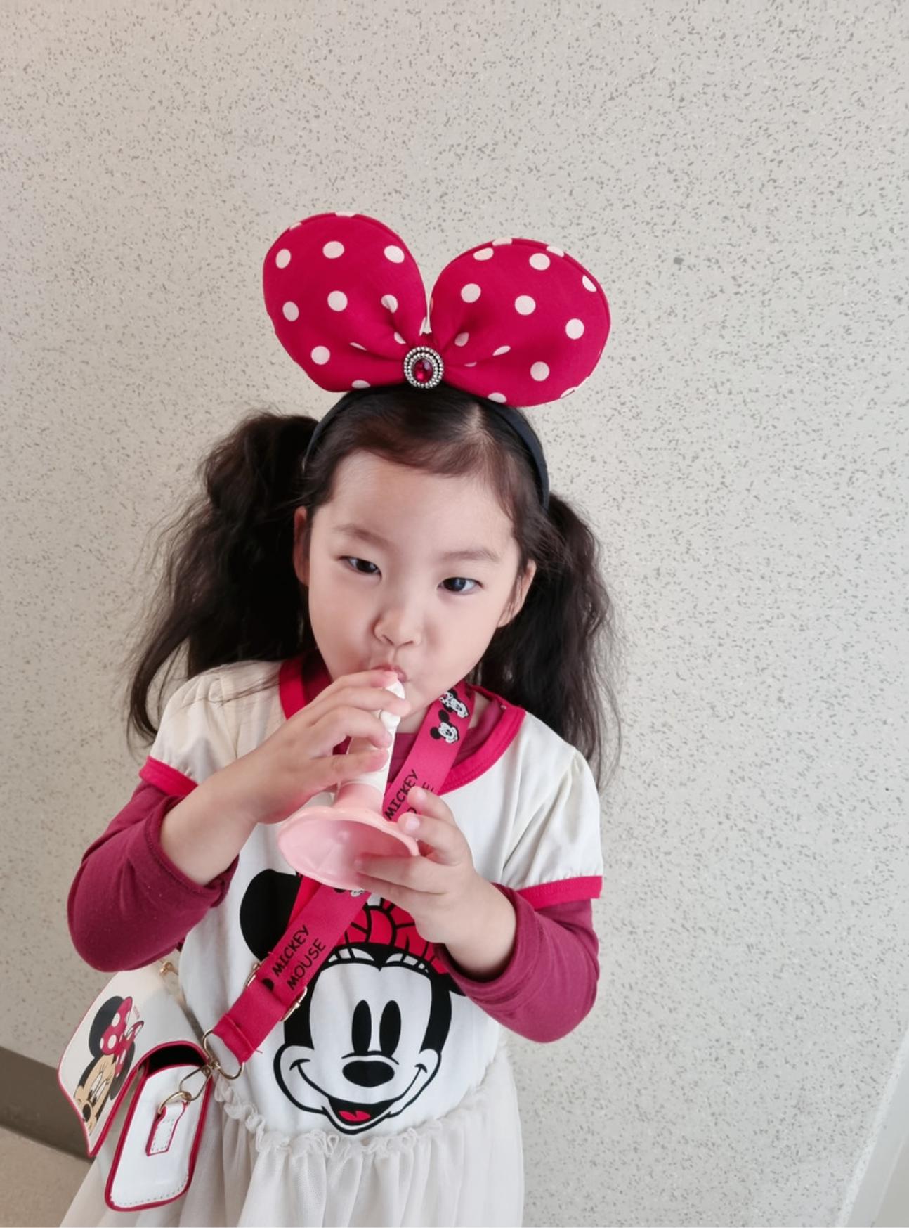 Polka Dot Party Bow Headband Handmade with Gem amusement park hairband theme park minnie snow white princess halloween hair [with Pinkluvme]