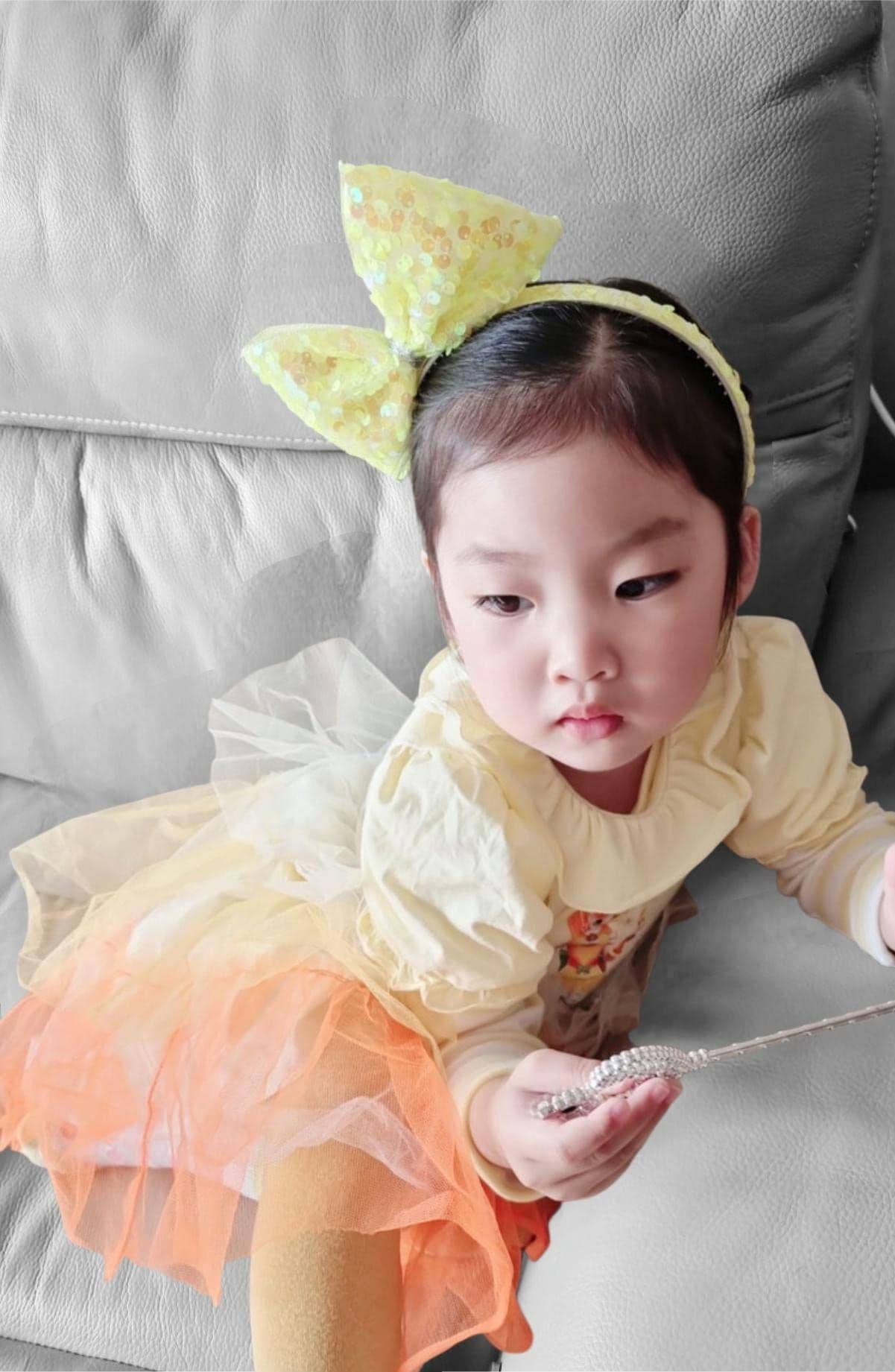 Sparkly Sequin Princess Bow Headband 6 pastel colors diagonal ribbon spangled bow hairband Kpop idol party big bow Easter [with Pinkluvme]