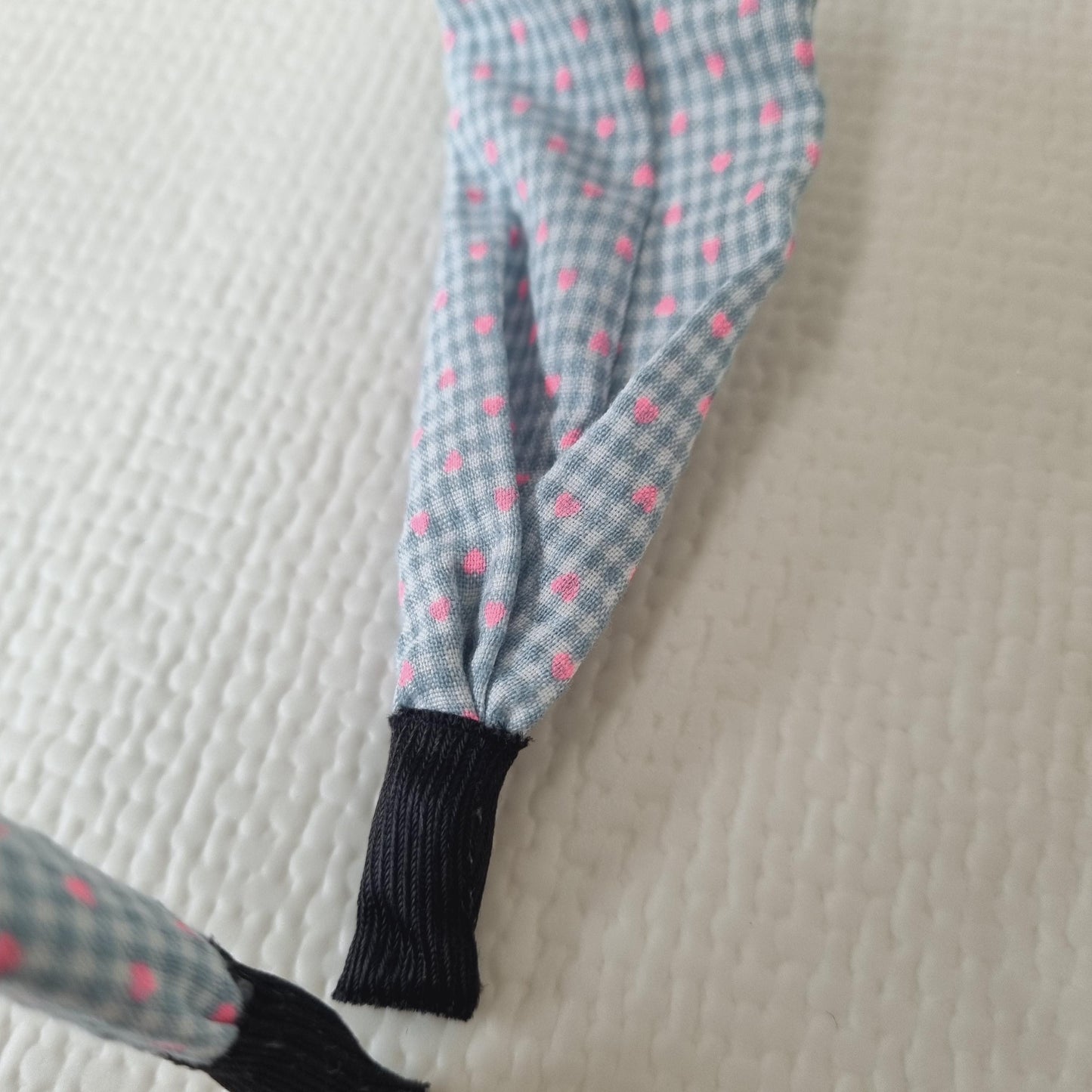 Polka Dot Checkered Bandana Headband bow ribbon pink polka dots free smiley daisy hair tie [with Pinkluvme]