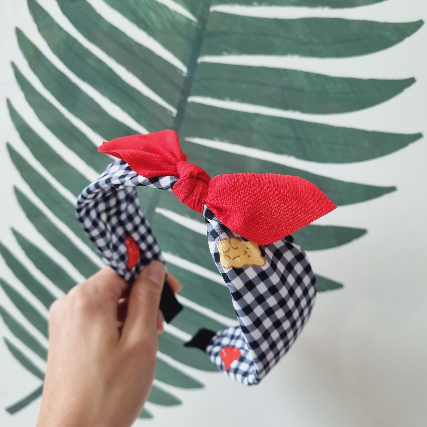 Gummy Bear Checkered Headband Cute & Sturdy Hairband Handmade in Korea Kpop idol fashion beauty children daily school kids [with Pinkluvme]