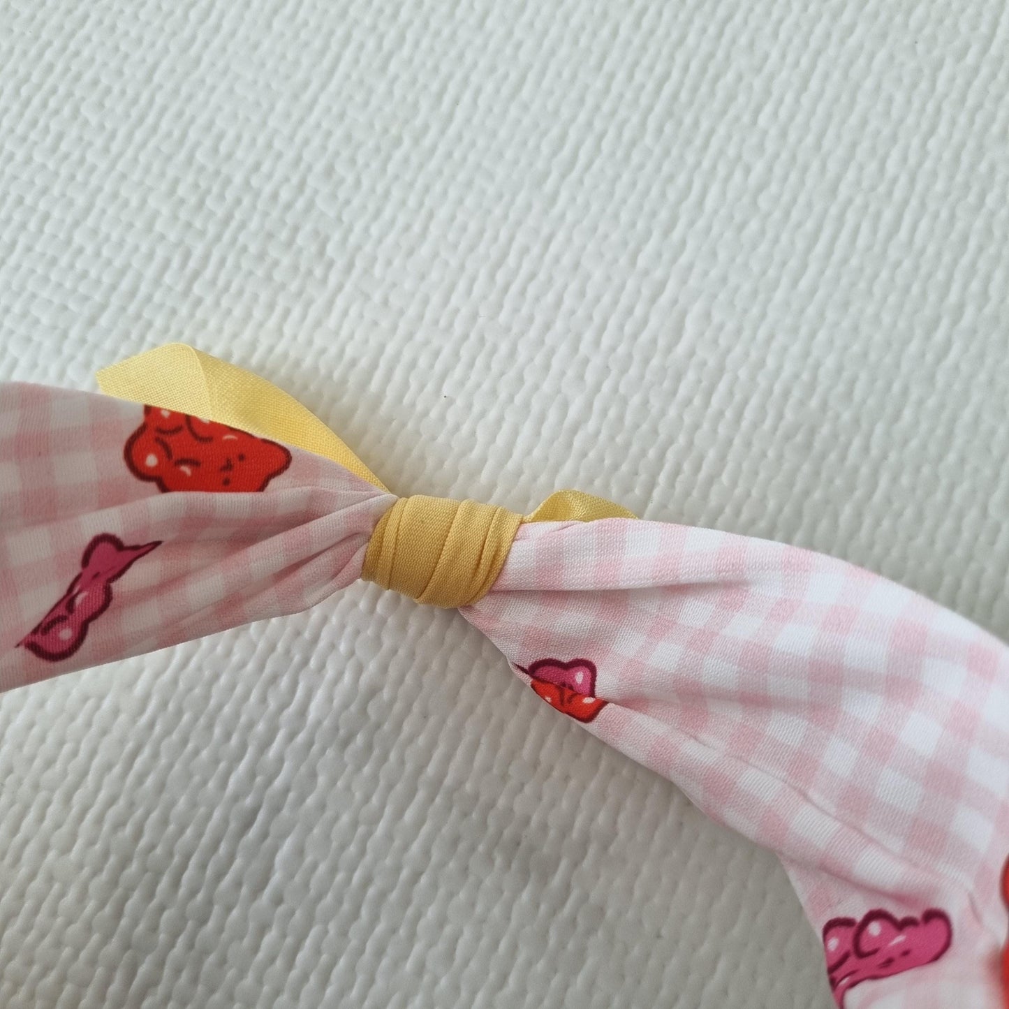 Gummy Bear Checkered Headband Cute & Sturdy Hairband Handmade in Korea Kpop idol fashion beauty children daily school kids [with Pinkluvme]