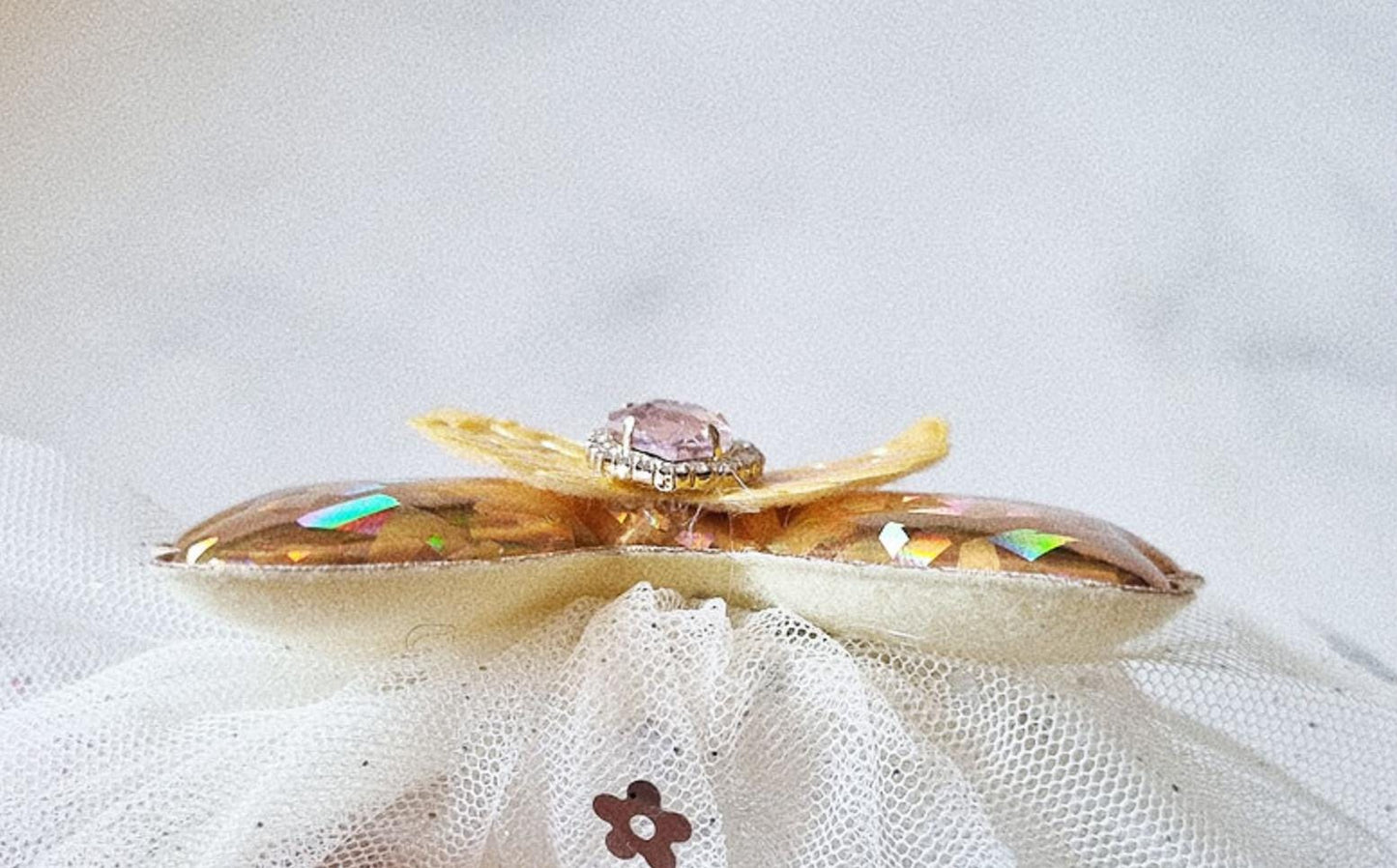 Angel Wing Rhinestone Headband handmade hot pink light pink yellow green blue Korean idol sparkly shiny mesh ribbon bow [with Pinkluvme]