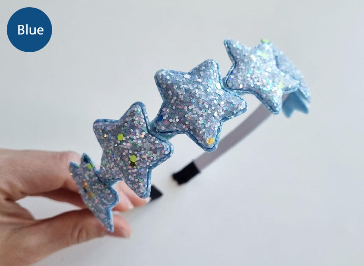 Glitter Glow-in-the-dark Sparkle Star Headband Handmade Kpop idol style fashion hair party birthday Halloween hairband [with Pinkluvme]