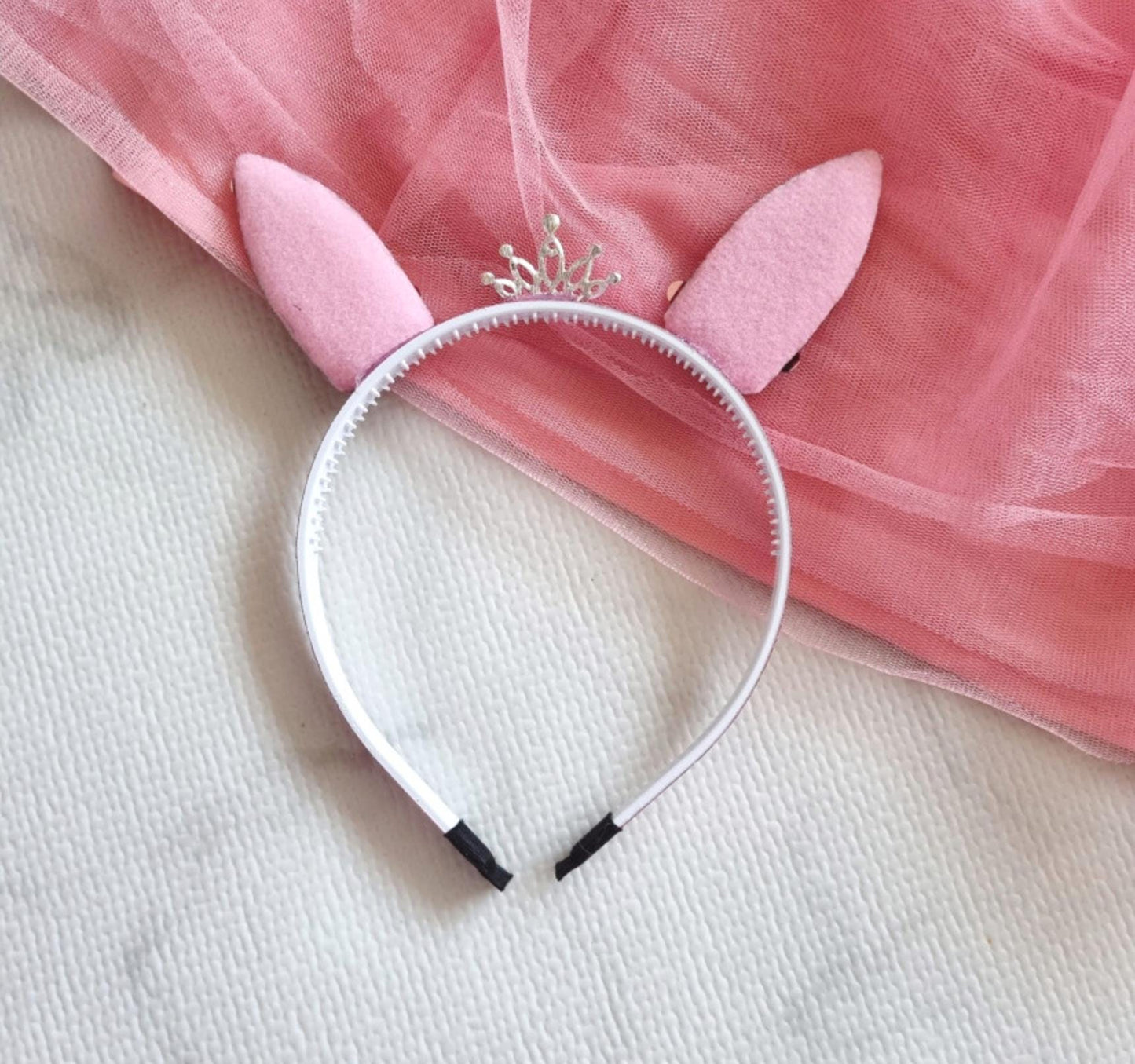 Sparkle Bunny Tiara Headband Handcrafted Peach purple pink rainbow sequin glitter band photoshoot cosplay kpop idol party [with Pinkluvme]