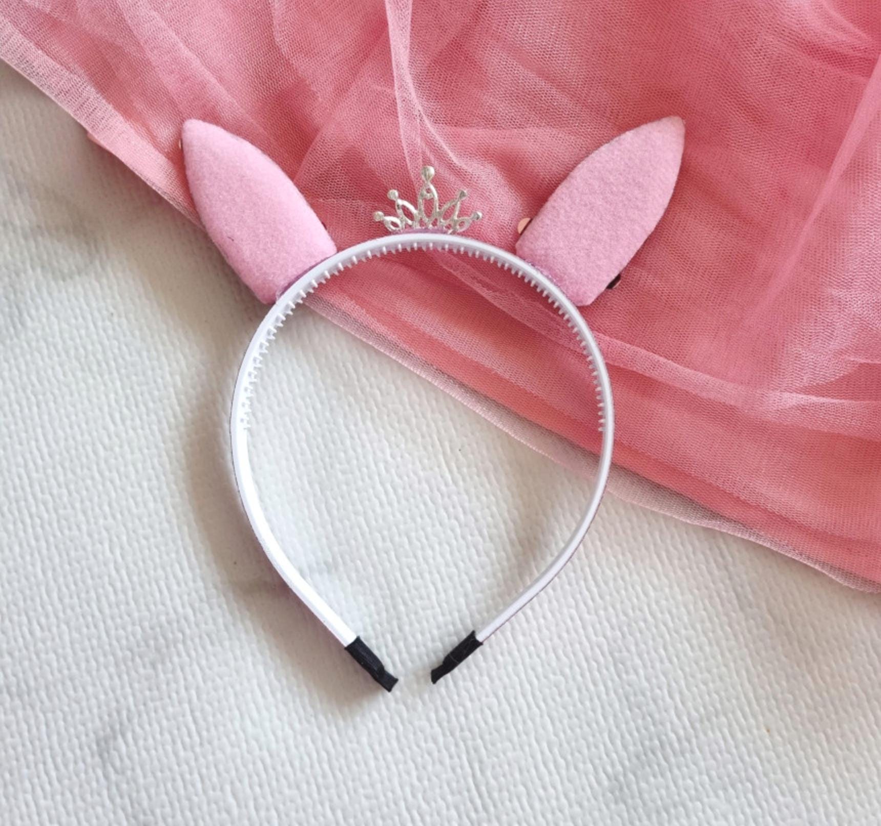 Sparkle Bunny Tiara Headband Handcrafted Peach purple pink rainbow sequin glitter band photoshoot cosplay kpop idol party [with Pinkluvme]